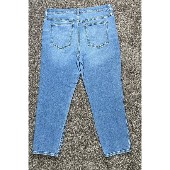 Madewell Women’s High Rise Stovepipe Jeans Size 32 Blue Stretchy Denim Zipper - Picture 2 of 13
